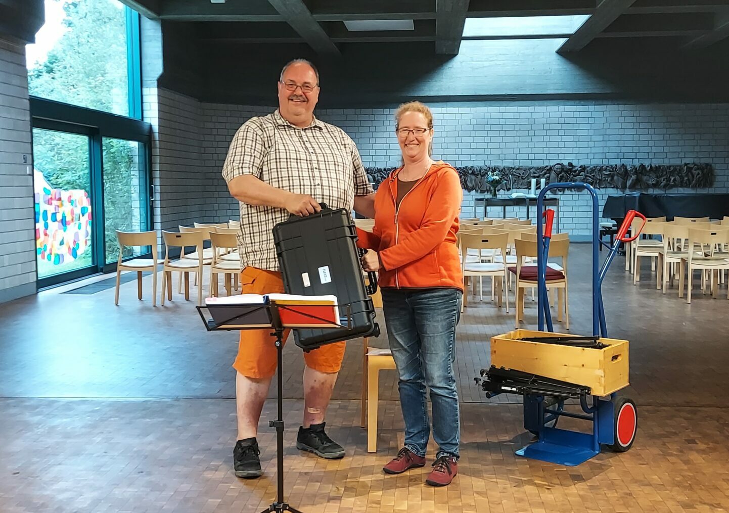 Neue Notenständer für den Posaunenchor des CVJM Bretzenheim